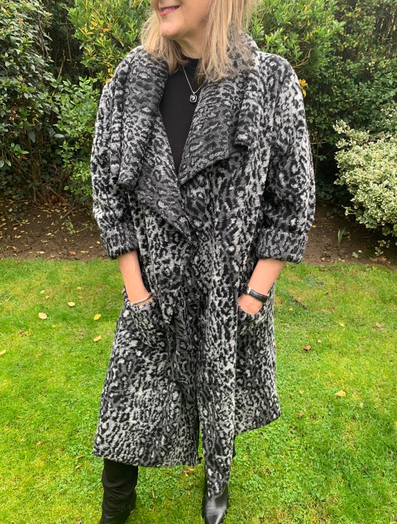 Grey Leopard Print Coat Cheap Sale | bellvalefarms.com