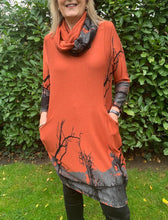 Load image into Gallery viewer, Snood tree print dress
